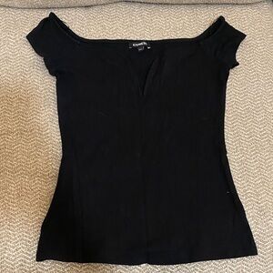 Express Women's Elegant Black Short Sleeve Top